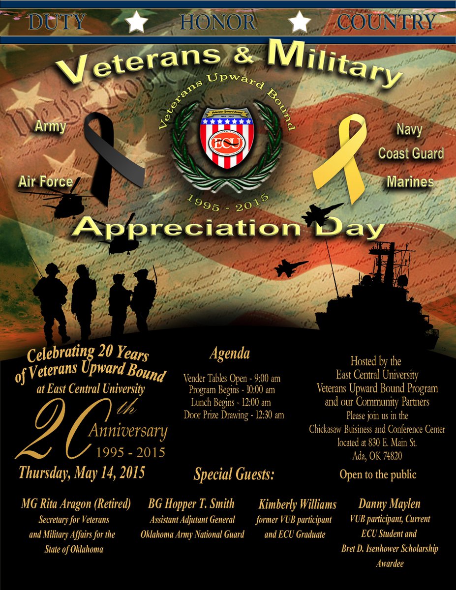 ODSATRiO's tweet photo. Veteran and Military Appreciation Day this Thursday at ECU @TomColeOK04 @jiminhofe @InhofePress #supportvets http://t.co/IhTdiDkLGH