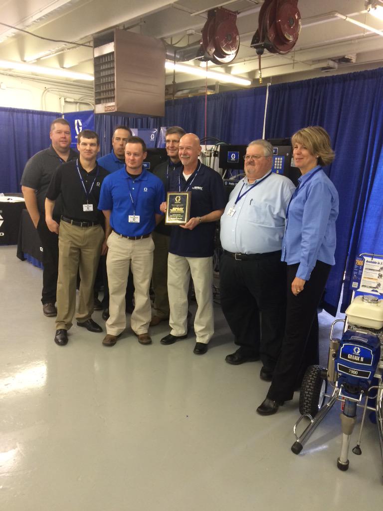 SprayEquipment's tweet photo. Celebrating 15 years with @GracoInc here at our 2015 Tech Days http://t.co/LnkUNba4UX
