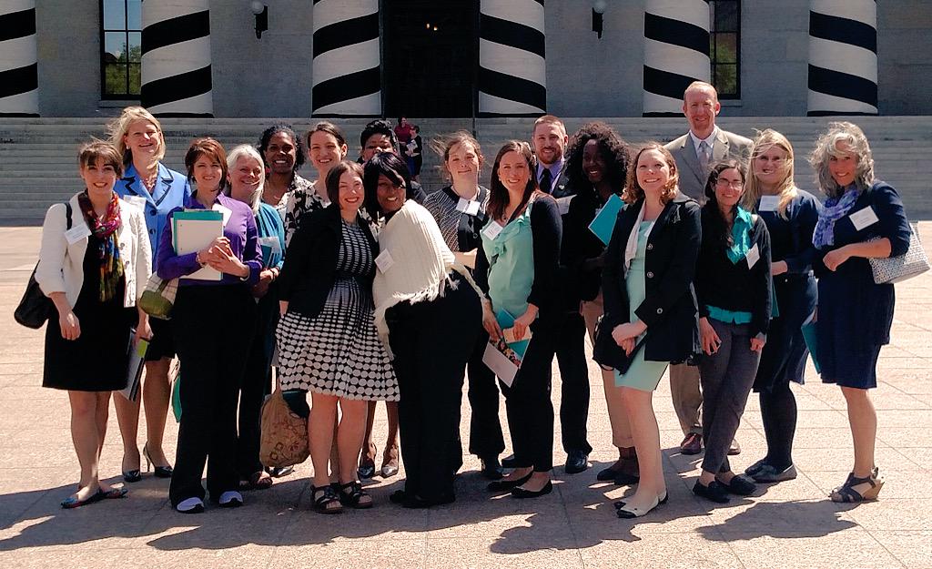 clevelandrcc's tweet photo. CRCC sent more than 15 volunteers & staff to C-bus to lobby on behalf of survivors at @OhioAllianceESV's lobby day. http://t.co/SQTNtUm0dE