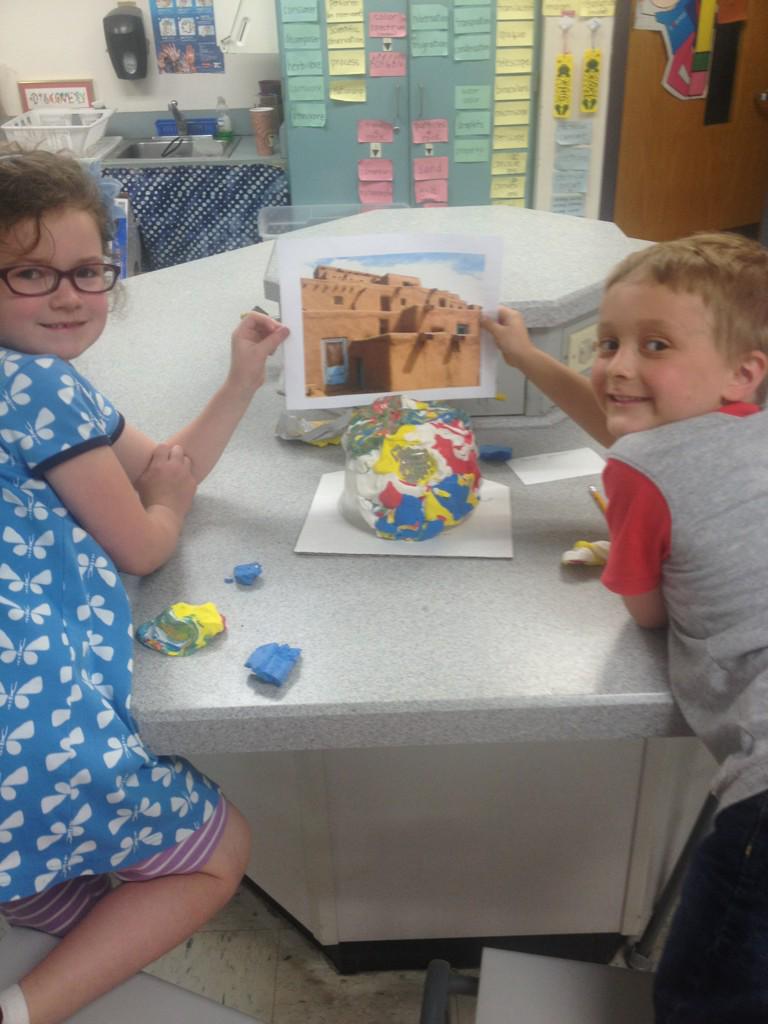 SmthSTEMScience's tweet photo. Working on a clay "adobe" shelter design @LiveFromRoom5 http://t.co/H7vZ5RmLgR