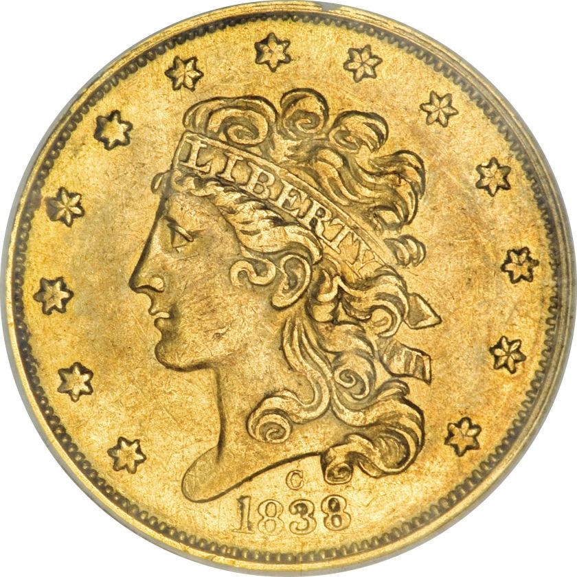 Goldguytim's tweet photo. The 1838-C $5.00 coin is the only "Classic Head" $5.00 minted in Charlotte, North Carolina http://t.co/33f0hgb6Ii http://t.co/dwfraRoJJU
