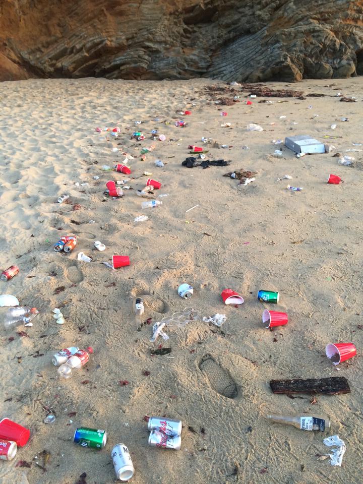 SaveOurShores's tweet photo. Sierra Joy Varela went to #PantherBeach last night to watch the sunset. This is what she found. #PollutionProblems http://t.co/5OmTtri1Ac