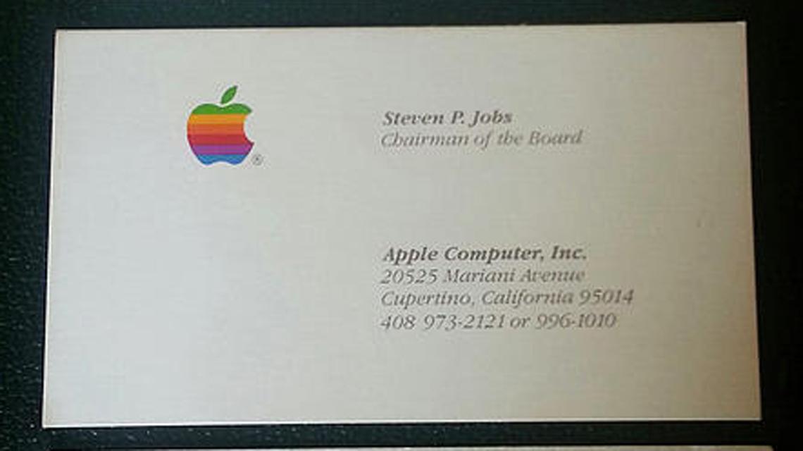 HPShopping's tweet photo. Three of Steve Jobs' business cards have sold for over $10,000. http://t.co/u6i0GKPjqZ http://t.co/VoKEJVXN0c