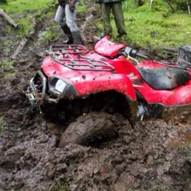 SharkKage's tweet photo. Now how is he going to get that out? :P #ATVFail http://t.co/YGVjk0Eg07