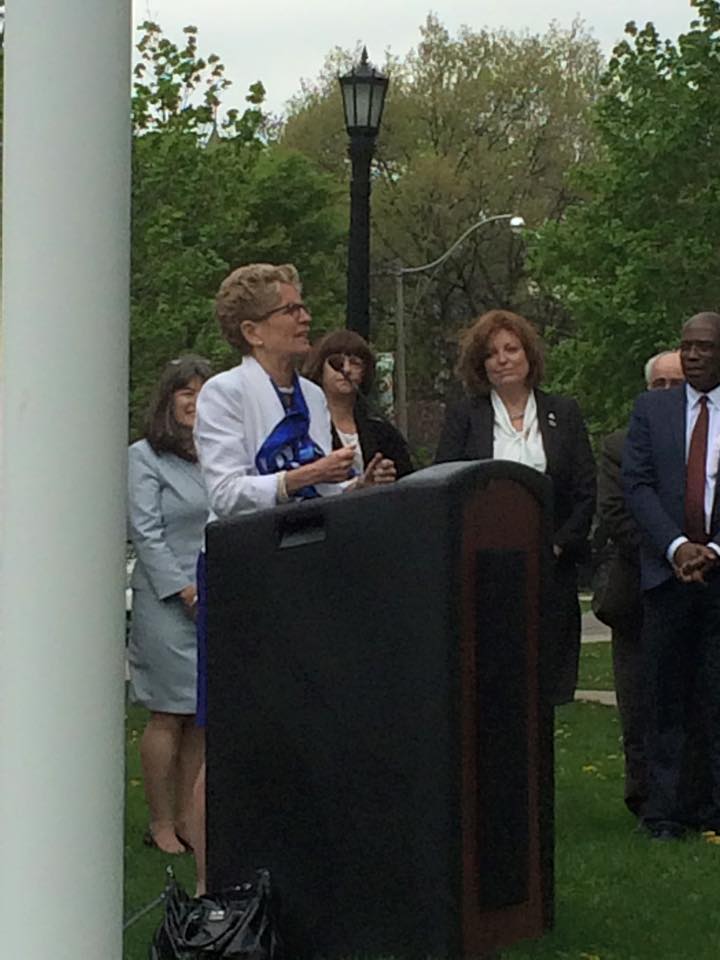 DutchLiberation's tweet photo. Flag raising ceremony at Queen's Park today. May is Dutch Heritage month with Premier Kathleen Wynne http://t.co/lt2t70oHK8