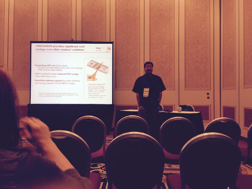 UweGramm1's tweet image. Our Kevin Hosozawa presenting important updates on #IBM #Omegamon #IBMEdge2015