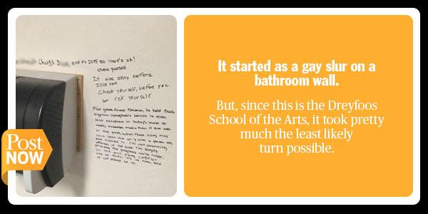 PBPostNOW's tweet photo. Obscene graffiti is all over school bathrooms. But at @DreyfoosSOA, it doesn't end there. http://t.co/xyxSFRlXfm http://t.co/PZLJ1jZfzy