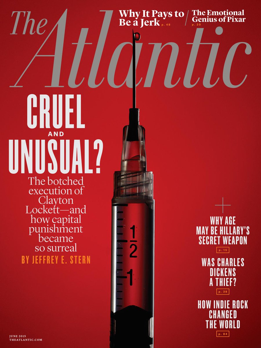 TheAtlantic's tweet photo. Coming soon: Our June cover story on a botched execution in Oklahoma—and the future of capital punishment http://t.co/6WTMvLOiJc