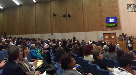 Carecen_LA's tweet photo. Packing the room to #End287g make sure @LASDHQ, @CountyofLA knows: We want #NoPEPCOMM and #No287g. Thx @IceOutOfLA http://t.co/bHddjwgCJK