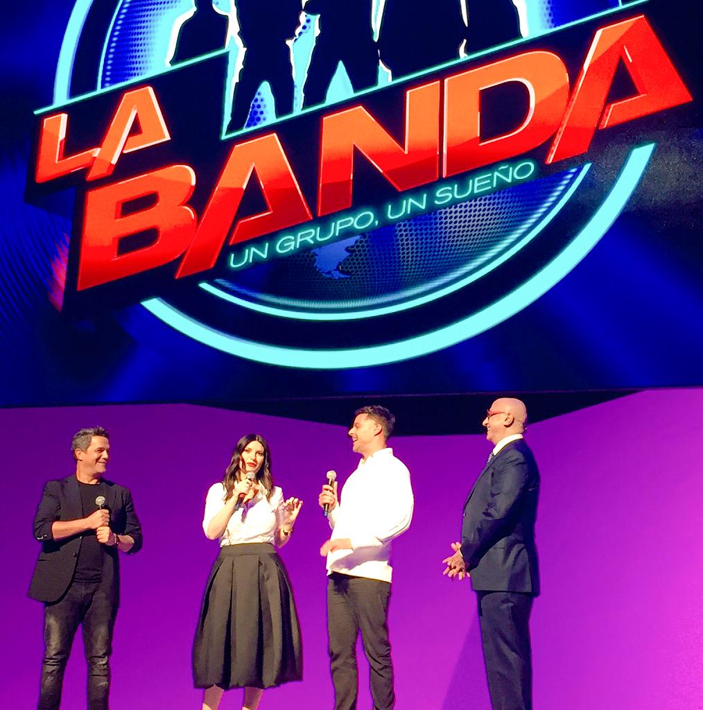 The judges of @labanda #UnivisionUpFront @AlejandroSanz @LauraPausini @ricky_martin w @AlbertoCiurana #ThisWayForward