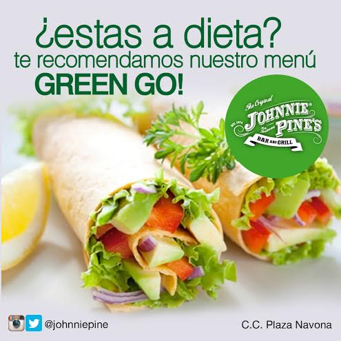 Laletajagger's tweet photo. TAMBIEN TENEMOS PARA LOS QUE ESTAN A DIETA NUESTRO RICO MENU GREEN GO!! TE ESPERAMOS EN JOHNNIE PINES!! http://t.co/zHdX7mqJ7z