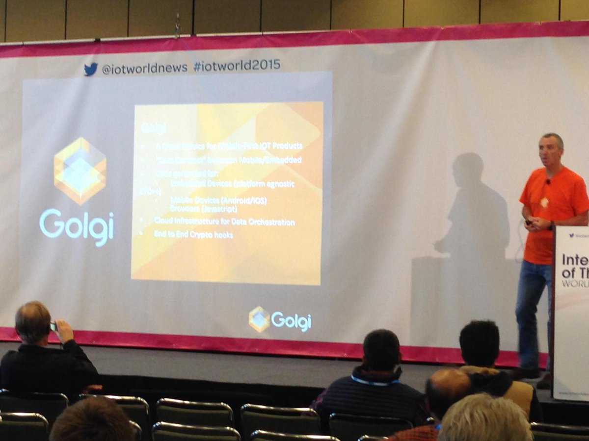 MobileDevSync's tweet image. Golgi CTO speaking on Bridging Divide btw Embedded Device Manufacturers &amp;amp; Mobile Developers. #golgi_sdk #iotworld2015