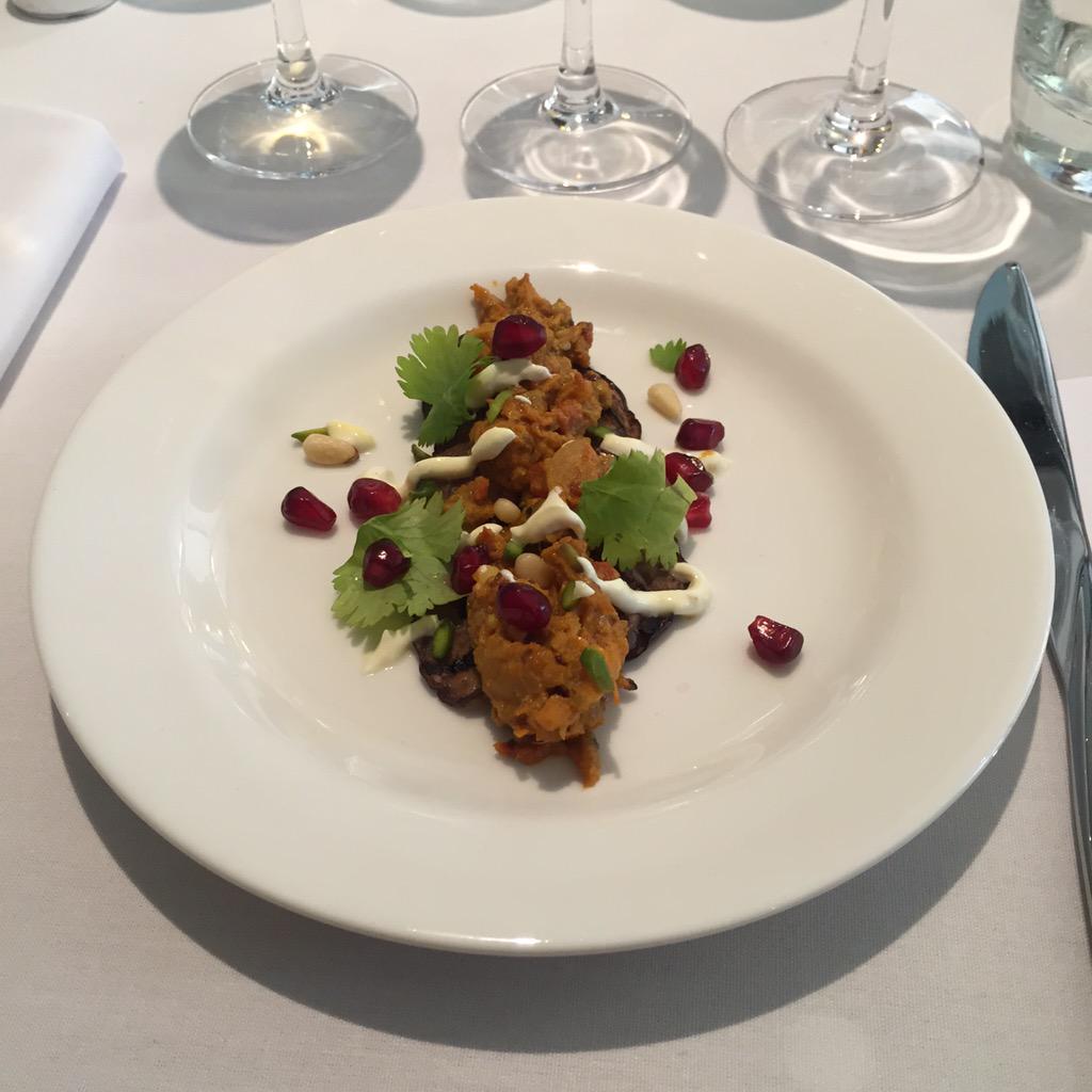 Smoked Aubergine Two Ways. Thank you Ravinder Bhogal. <a href="/EastVillageLDN/">East Village London</a> @GetLivingLDN <a href="/cookinboots/">Ravinder Bhogal</a>  <a href="/foodforthink/">foodforthink</a>