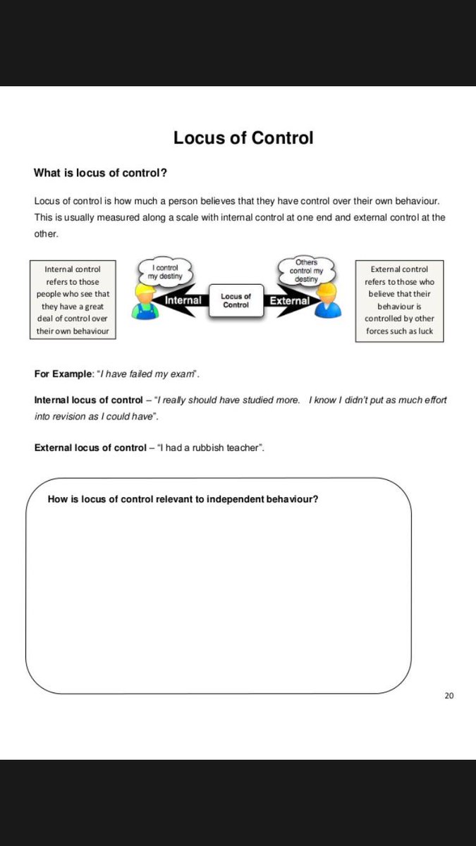 ASFCPsychology's tweet image. Locus of Control as an explanation of Independent Behaviour... #psychology #unit2 #psya2 #revision