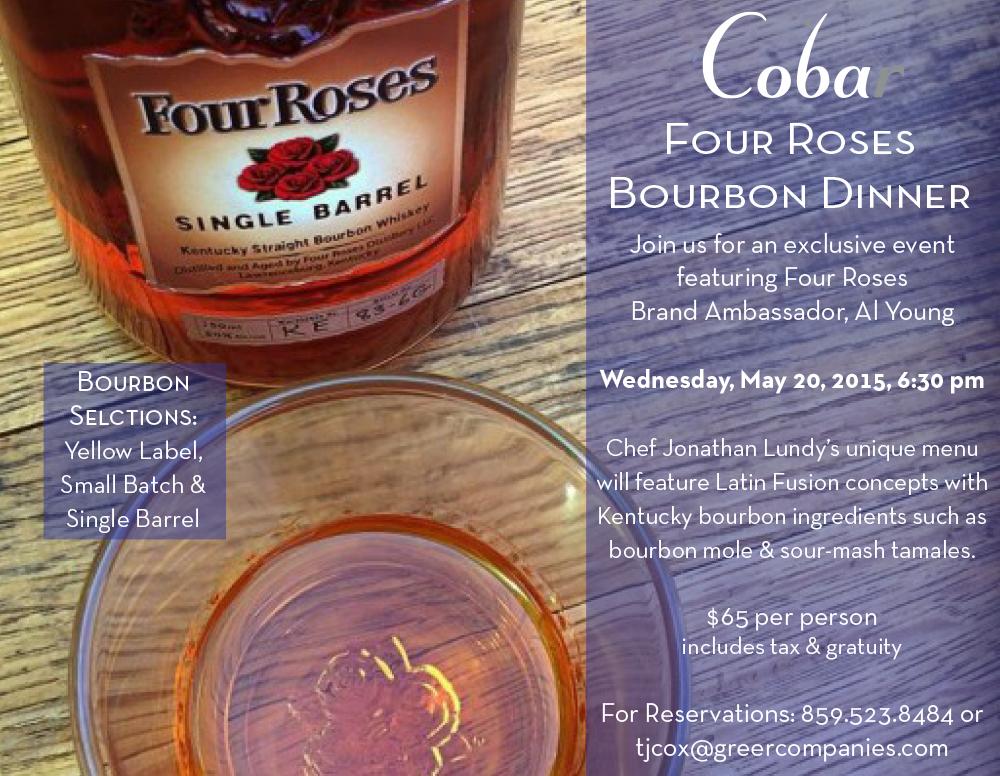 CobaCocina's tweet image. Four Roses Dinner at #CobaCocina on 5/20 @ 6:30pm Call 859-523-8484 for reservations #fourroses #Bourbon #Sharethelex