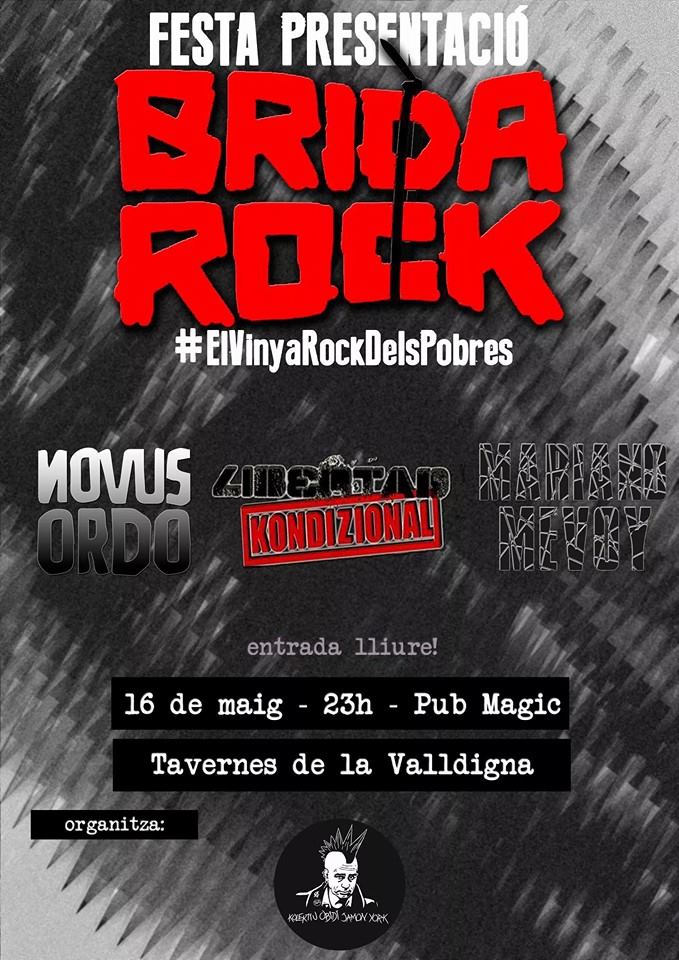 bridarock's tweet photo. El Dissabte festa de presentació del @bridarock a Tavernes @NovusOrdoGrupo @MarianoMevoy @Lkzband #DeBades http://t.co/GWAlAF0FZf