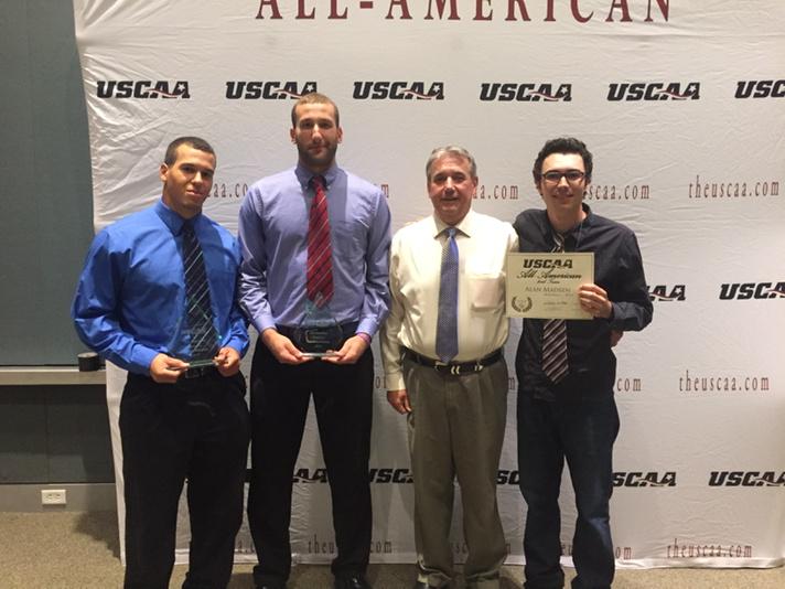 CSJ_Baseball's tweet photo. Coach G with our three All-Americans. Congrats boys. http://t.co/e7ASYHgIWG