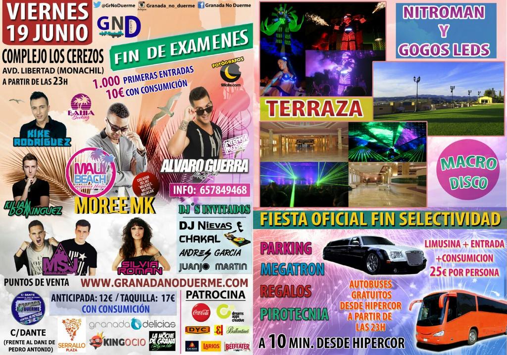 GrNoDuerme's tweet photo. Sorteo de 2 entradas entre todos los RT #TweetSorteo #FinDeExámenes #Selectividad #19Junio #LosCerezos #GNDEVENTS🚃🎉🙌 http://t.co/lnFbmdFn7W