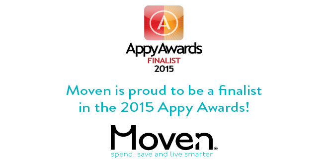 Moven is proud to be a finalist in the 2015 #AppyAwards! bit.ly/1QGGsKx @Mediapost @AppyAwards