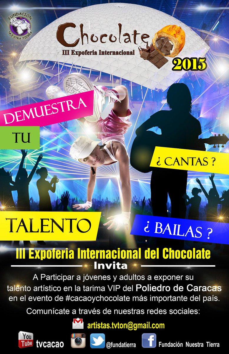 fundatierra's tweet photo. ¿Tienes algún talento artístico para mostrar? AnÍmate y participa en la tarima VIP del POLIEDRO DE CARACAS! http://t.co/ACmfan71ho