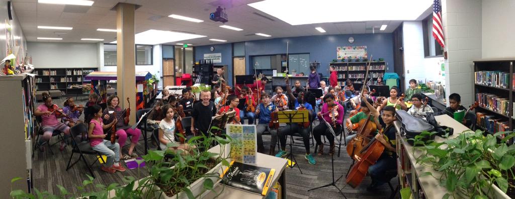 NorthOrchestra's tweet photo. @FindleyDMPS Orchestra can only be captured in panoramic view! Come see the Northside Orchestra concert on May 19th! http://t.co/6DCYmp5zww