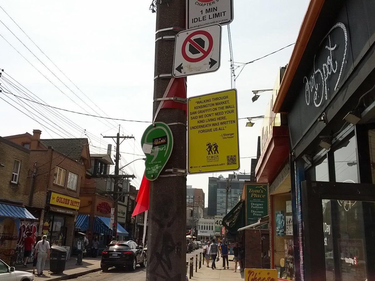 Thx <a href="/AwesomefoundTO/">Awesome Foundation</a> for making it possible for us to post 9 new signs in Kensington!  Here's one of 'em: