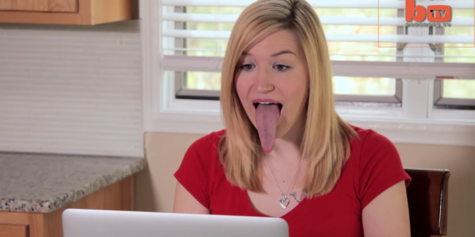 This Teen Can ~literally~ Lick Her Own Eye Ball With Her Ginormous 