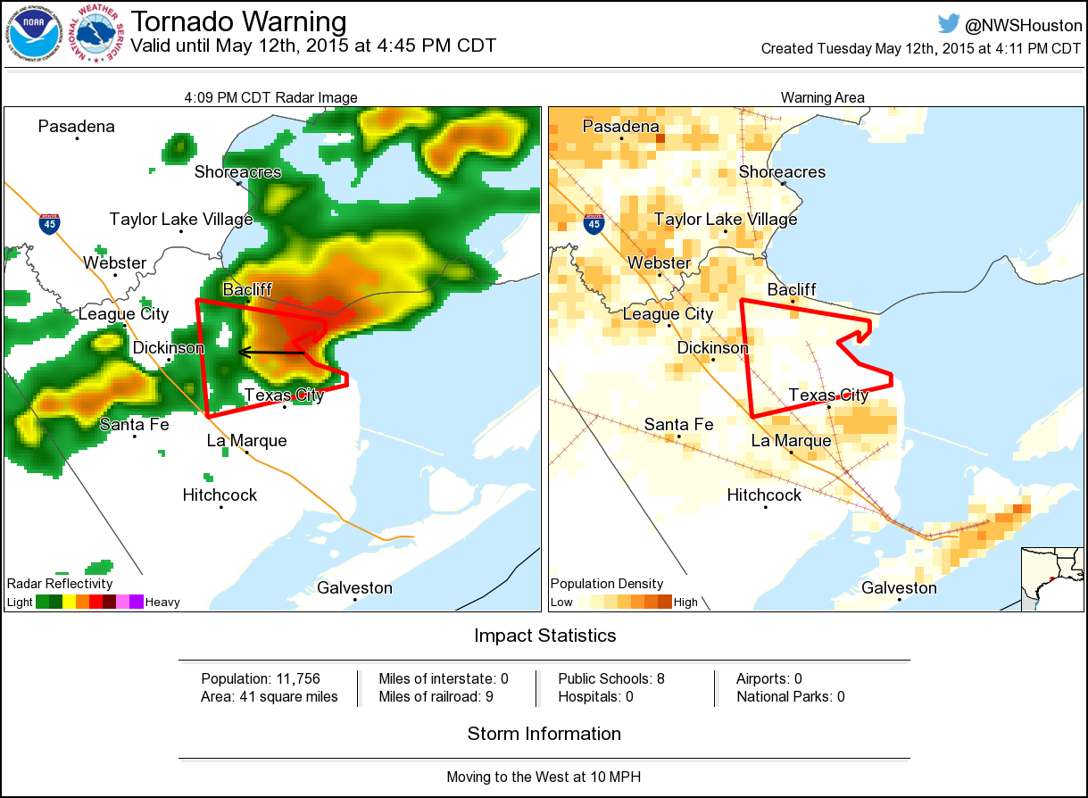 Tornado Warning for Galveston County | Local News | The Daily News