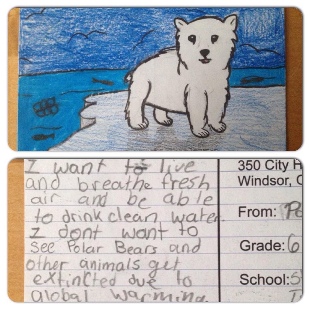 bluedotwindsor's tweet photo. One of the many amazing postcards made by students that say why a healthy environment matters to them! Check it out! http://t.co/H7WfSfL5rY