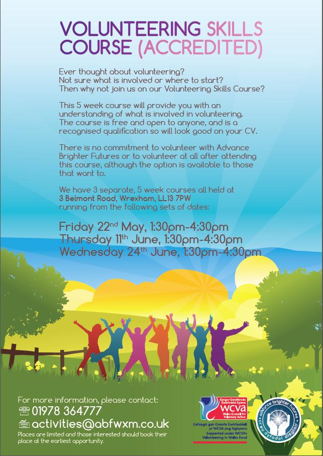 ABFWXM's tweet photo. @WOWMag_ Please RT - Free accredited Volunteering Skills Course available #wrexham #volunteer #volunteering http://t.co/0JvEvWx96x