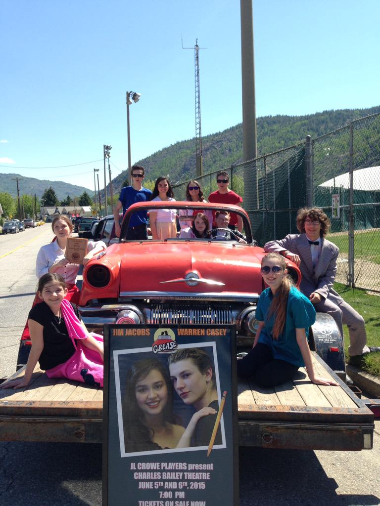 J.L Crowe Players' Grease float wins first for Best Youth float at the Silver City Days parade. Show opens June 5th!