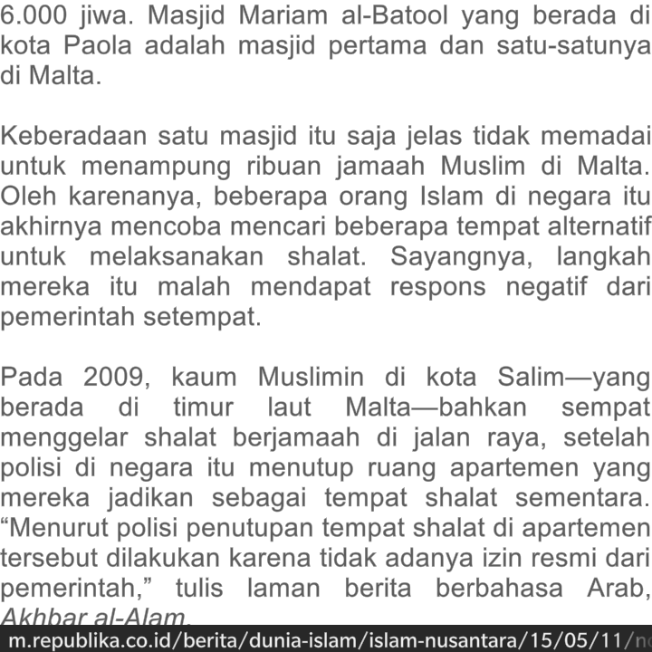INDONESIAinLOVE's tweet photo. Masjid Mariam al-Batool, Masjid satu2nya untuk 6000 Muslim: http://t.co/qcepmVilyu