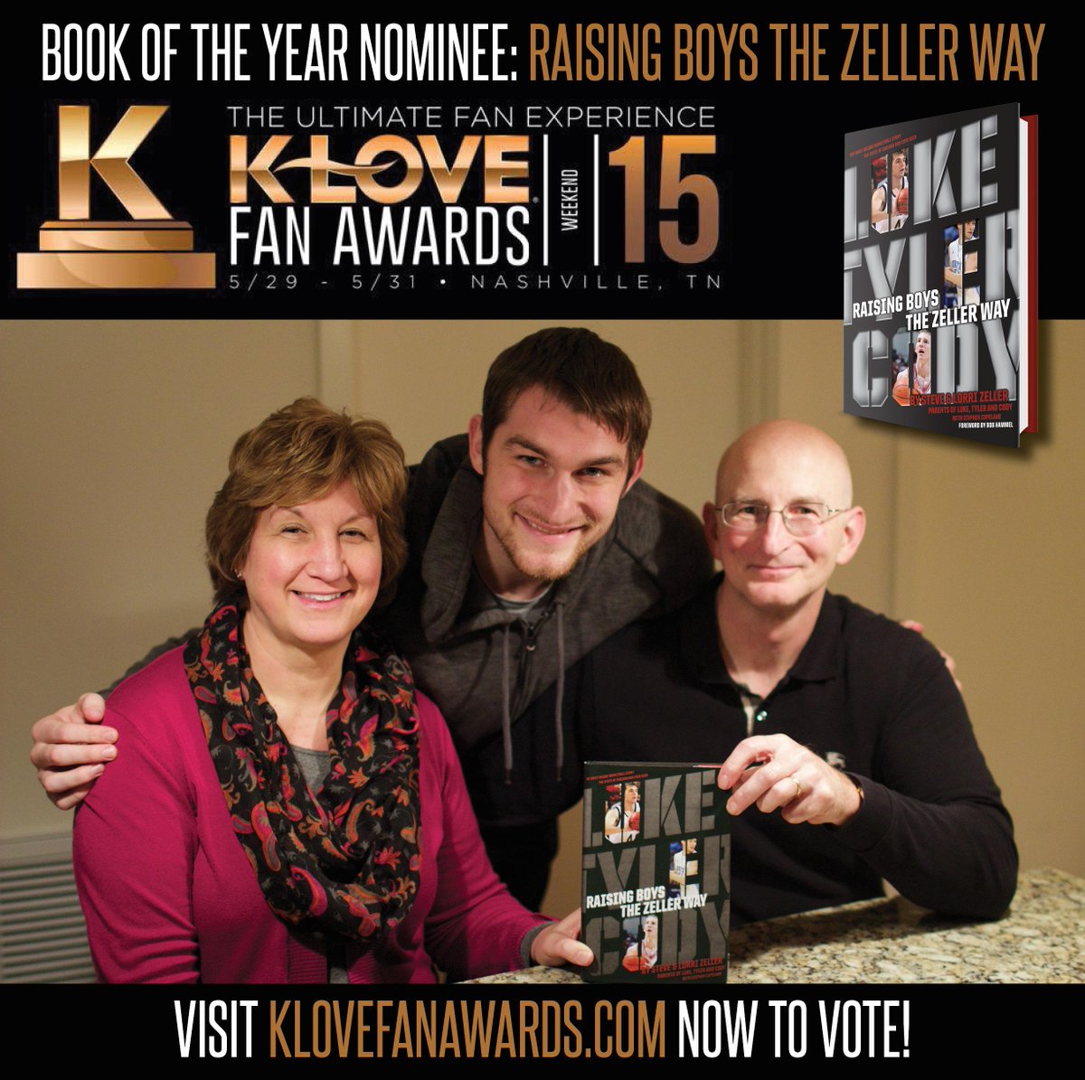 ZellerBook's tweet photo. Thanks for all the support! #ZellerBook is up for #BookOfTheYear at the @klovefanawards! Vote: http://t.co/DaZKCFI4Bx http://t.co/XhASzcVedv