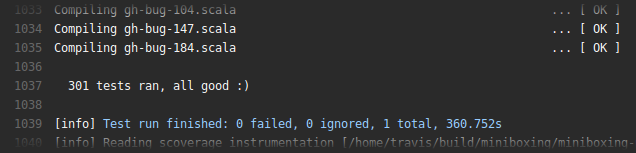 VladUreche's tweet photo. Today @_milosh_ added tests number 300 and 301 to the #Scala @miniboxing test suite: https://t.co/E78zxT2tUX http://t.co/HPLwTYE08i