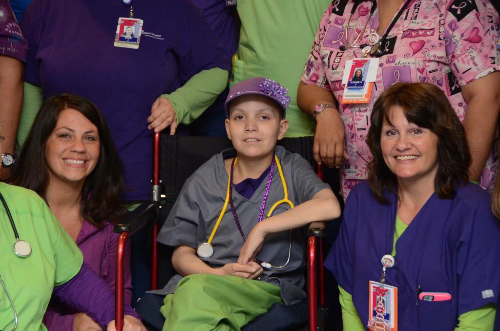 AdvocateKids's tweet photo. Emily was a fantastic addition to our team! She even dressed the part by wearing scrubs! #LightItUpForEmily http://t.co/mSfHOZrBgj