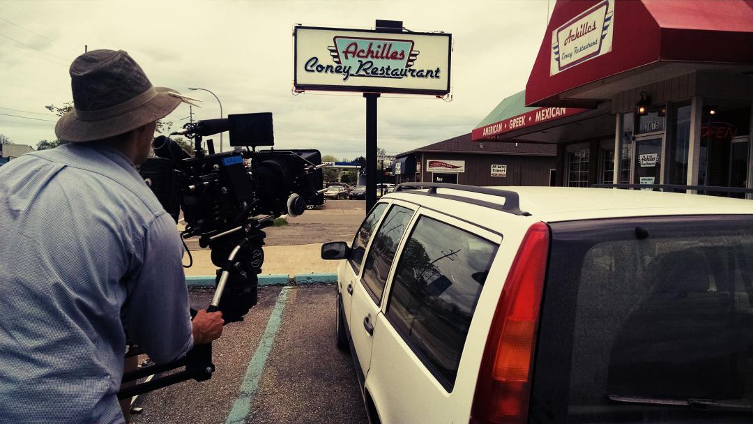 SunriseMovie's tweet photo. Every criminal needs a getaway car! Special thanks to @cmgencojr of the @SwoopInApp for our new starring ride! http://t.co/ke3EjZs4M8