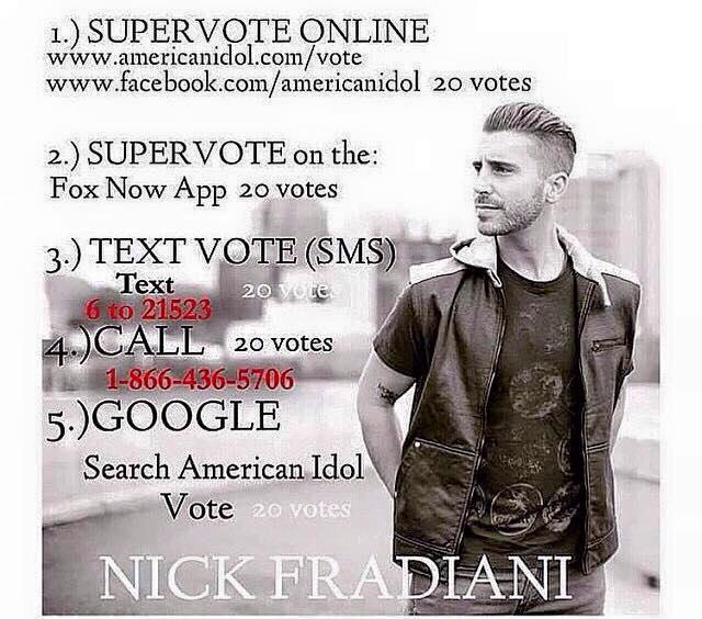 funkysam12's tweet photo. Vote for nick in any and every way you can please and thank you❤️ http://t.co/NwkdmsepiI