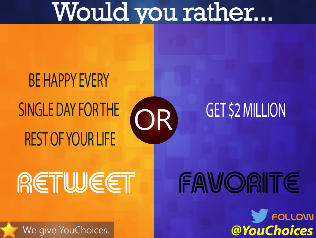 YouChoices's tweet image. Happiness or money?