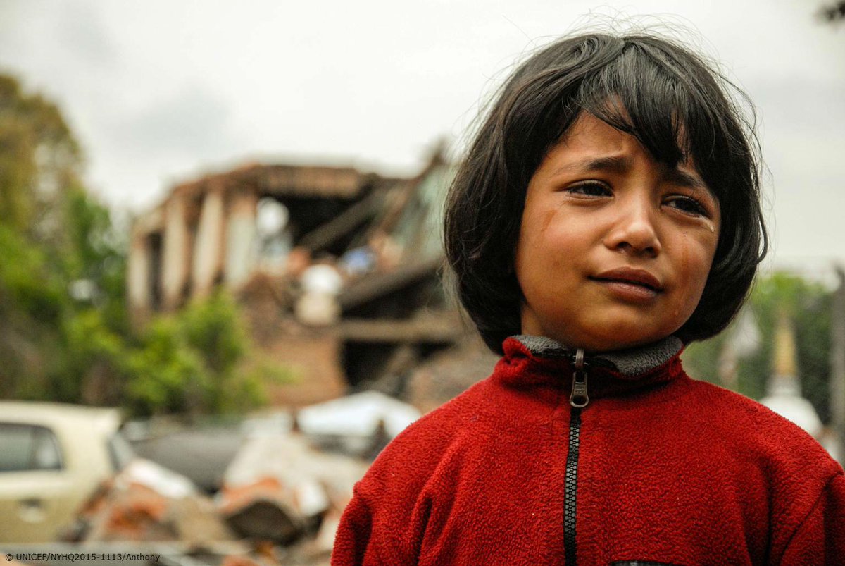 UNICEF's tweet photo. “We are thinking of every child in #Nepal who has already been through so much.” http://t.co/w54wnZ4Rov http://t.co/fEHsqA8rpy