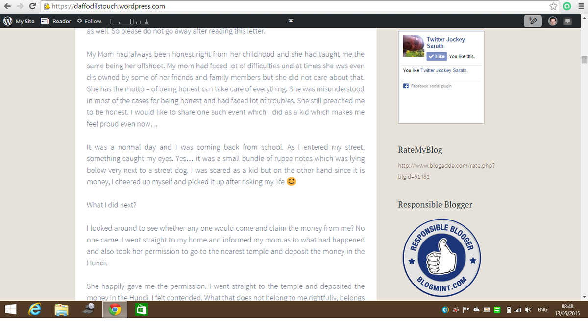 AryanSarath's tweet photo. There you go - The #ResponsibleBlogger badge on my blog :-) @theblogmint http://t.co/s4jXQqkBZW