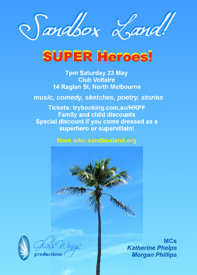 Club_Voltaire's tweet photo. 'Sandbox Land'- SUPER HEROES!
Come in for a warm night in of drinks and stories stories! Saturday May 23, 7pm. http://t.co/zrFkzBskdr