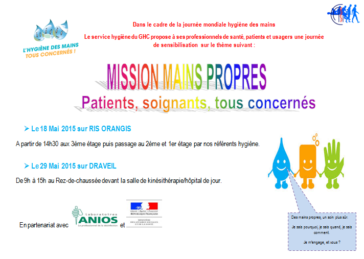 GHCheminots's tweet photo. Journée mondiale hygiène des mains, le service hygiène du #GHC pour les salariés et les patients #eventinterne http://t.co/145XGax670