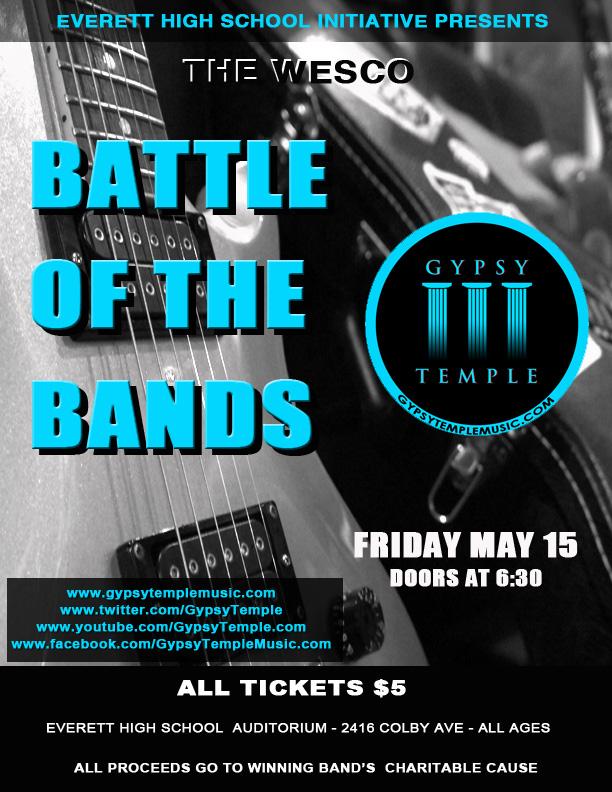 Gypsy Temple "Live" Battle of the Bands @ Everett High School May 15 6:30 #gypsytemplemusic