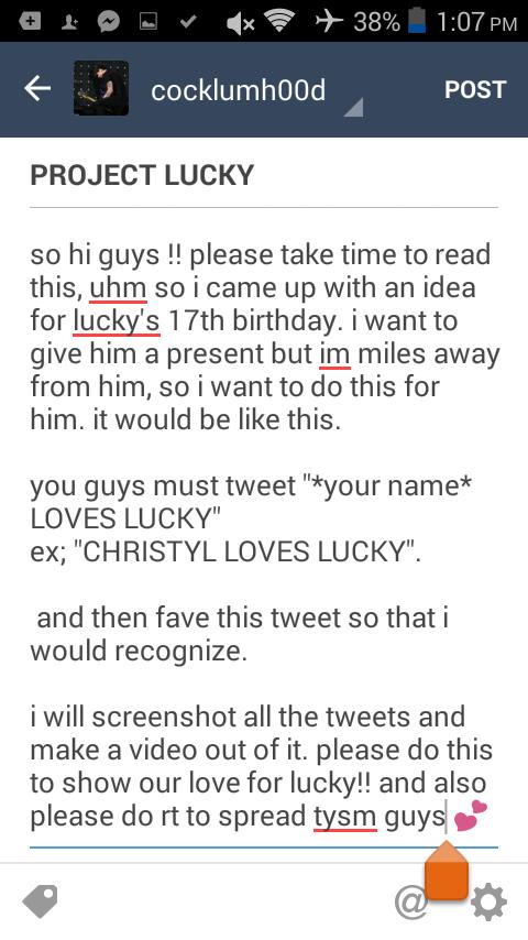 doitforlucky's tweet photo. please read this for lucky blue smith's 17th birthday! 💕 #PROJECTLUCKY 💖💖💖 http://t.co/cSCKssu9Vw