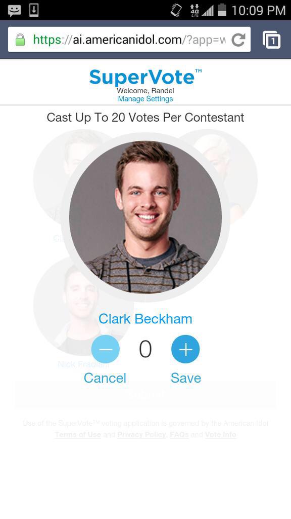iamMelanie0888's tweet photo. #IdolFinale #VoteForClark #Champion #Clarkbeckham http://t.co/WLvJiPpvxP