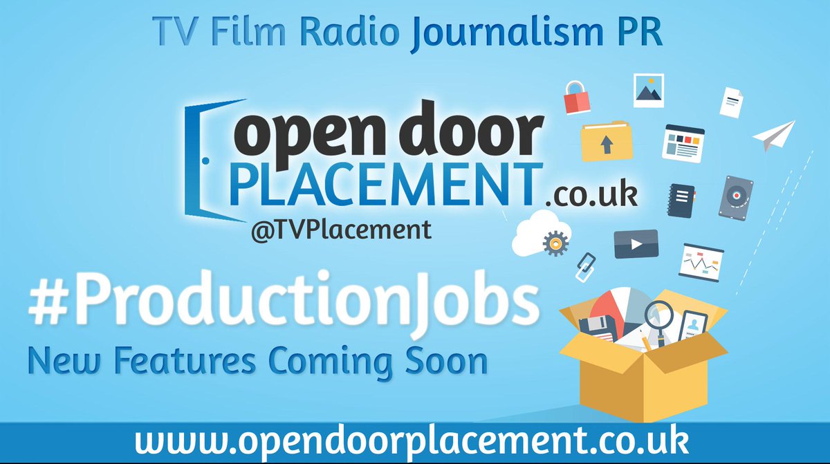 <a href="/TVPlacement/">Open Door Placement</a> will soon to be promoting #production #jobs in Film, TV and Radio. Stay tuned. #ProductionJobs