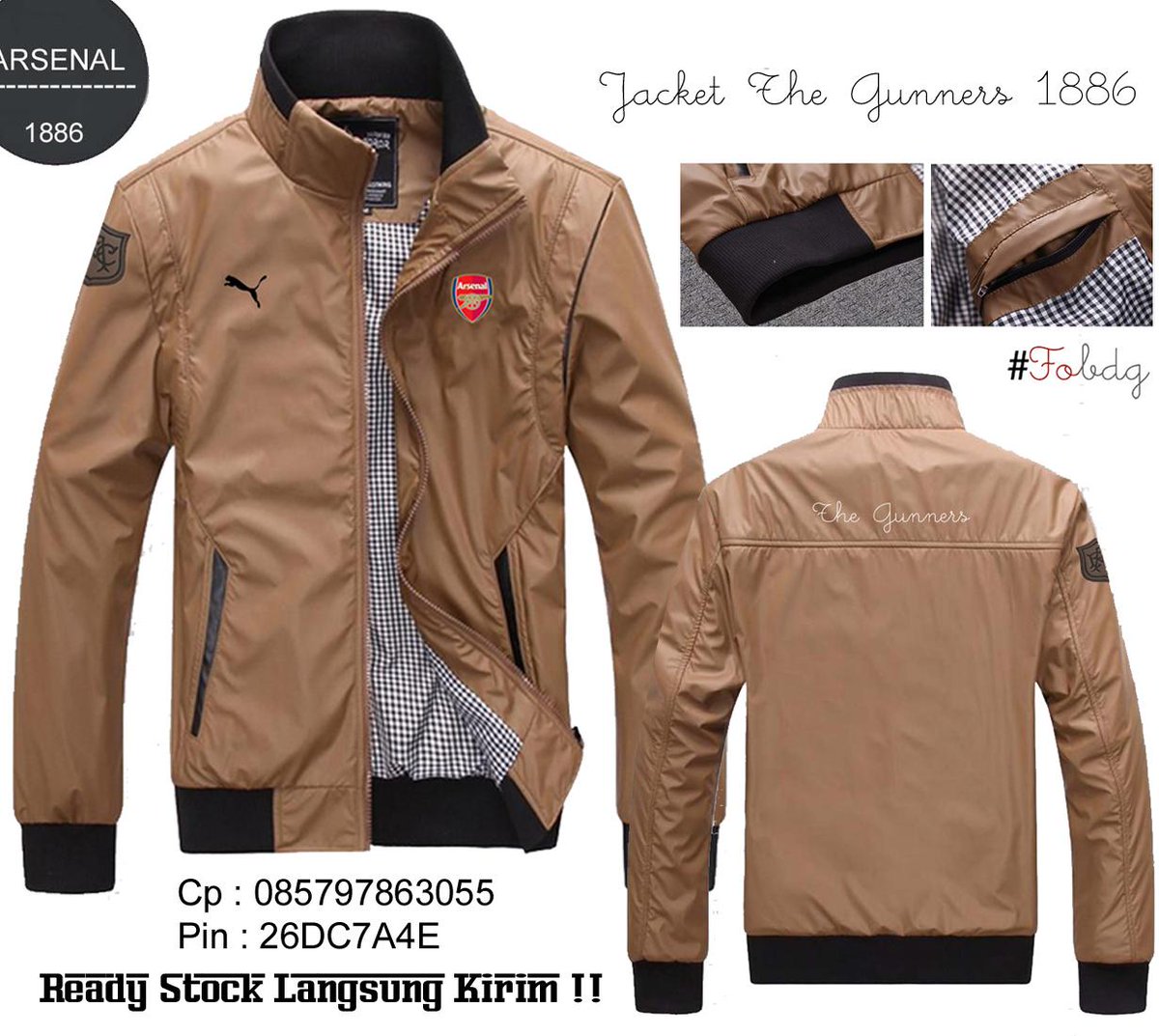 Ready Stock Langsung Kirim "Jaket The Gunners 1886" Bhn Parasut Mayer, PROMO. Hrg 170K. CP 085797863055. Pin 26DC7A4E