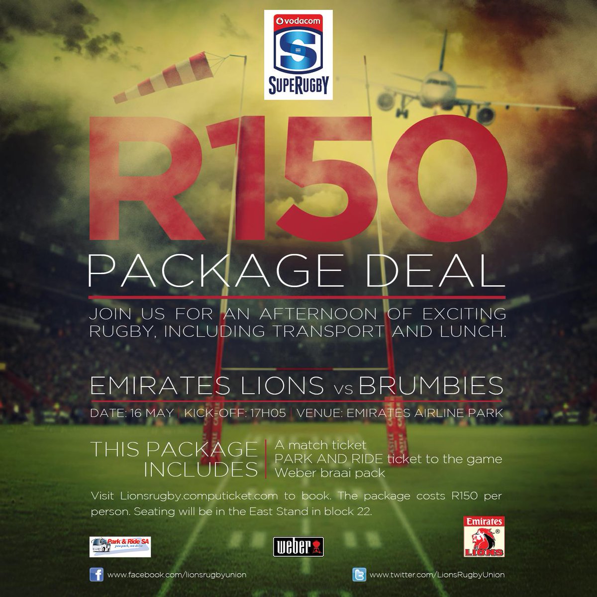 TICKETS: Have YOU bought our R150 package deal yet? Ticket, transport and lunch for #LIOvBRU. bit.ly/1aNzsZs