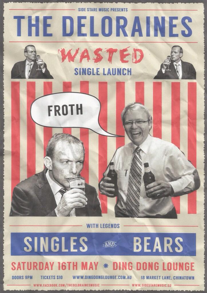 BEARSBAND_'s tweet photo. Can't wait to get #wasted with our mates @TheDeloraines at @dingdongmelb on Saturday for their single launch http://t.co/HDlINb2r1l