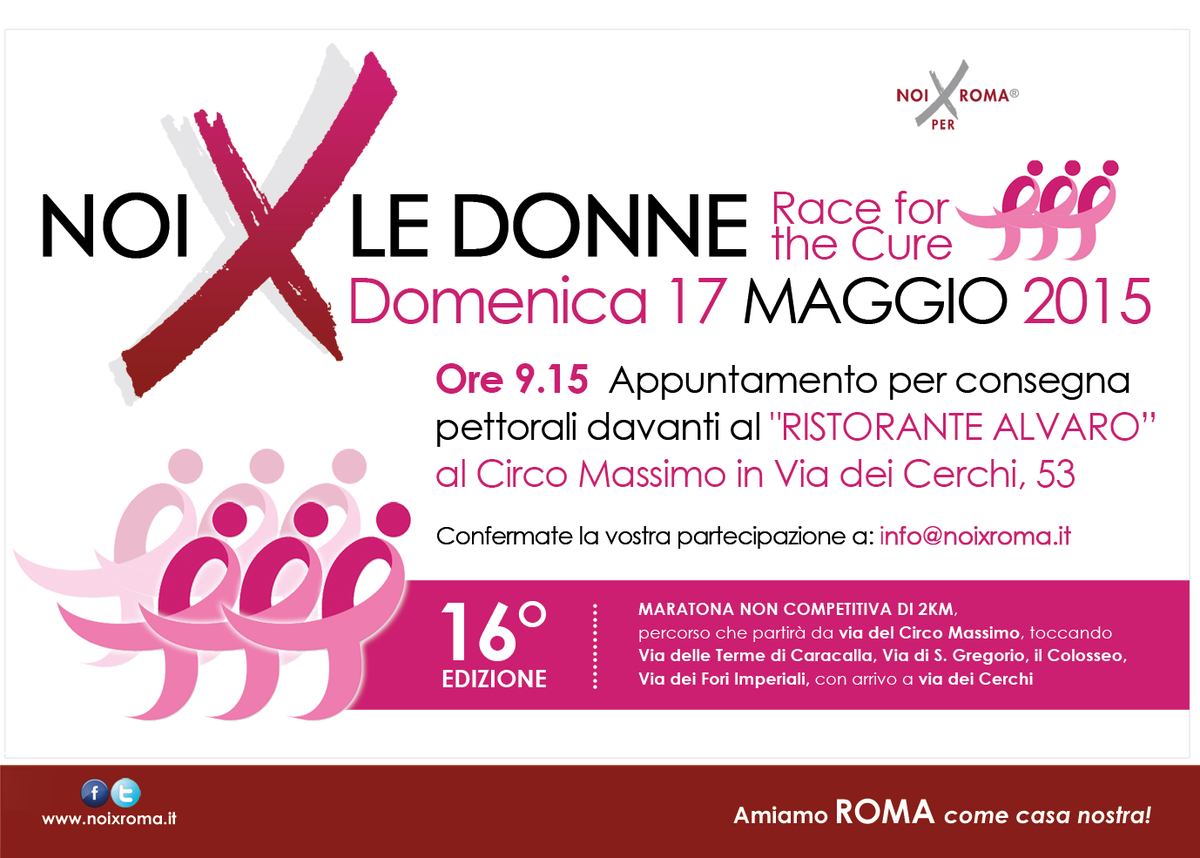 NoiXRoma's tweet photo. NoiXRoma con i suoi volontari alla maratona non competitiva di @komenitalia per la #Raceforthecure Vi aspettiamo! http://t.co/Nsb17n2G5y